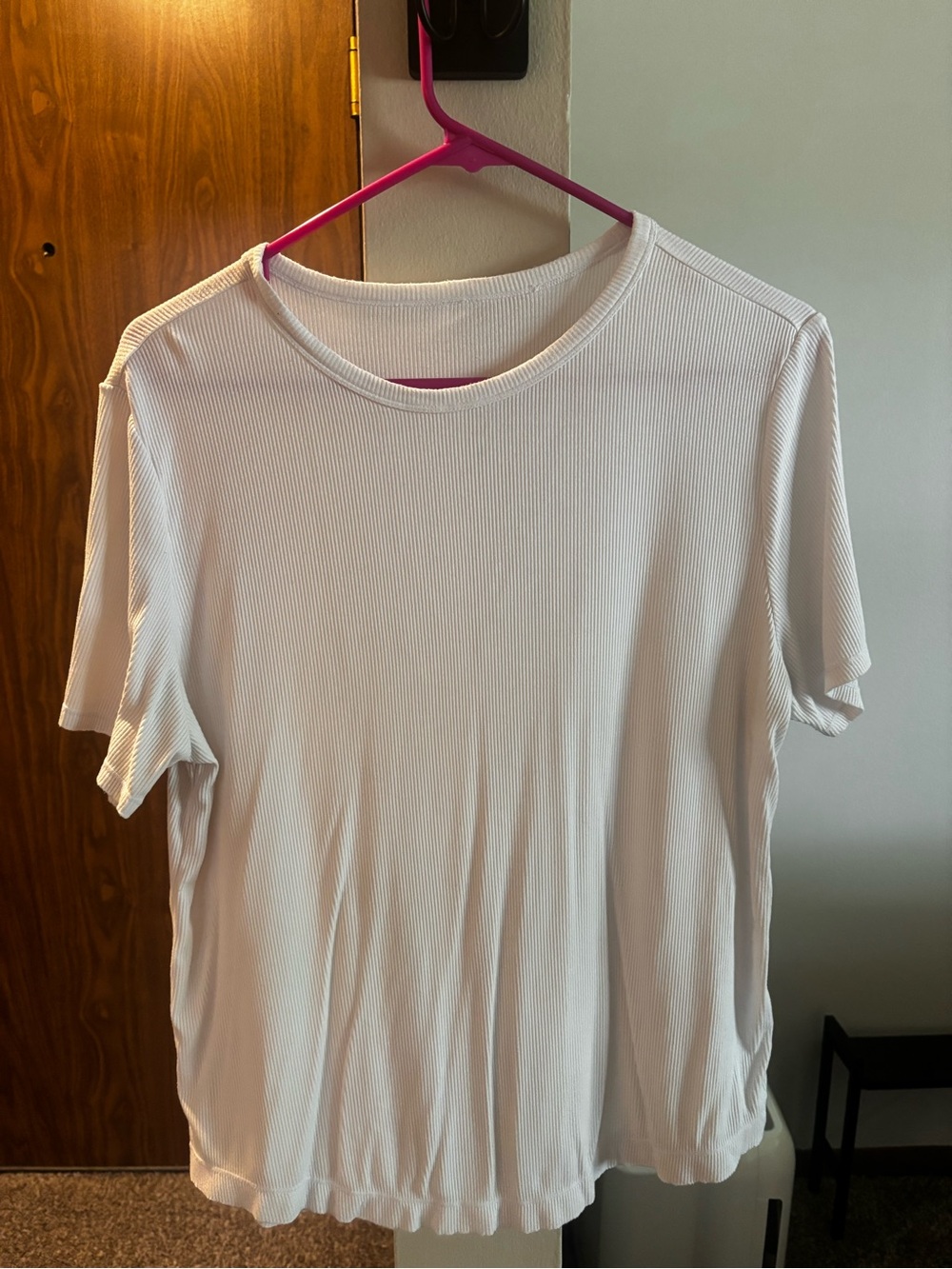 Basic Ribbed White Short Sleeve Tee